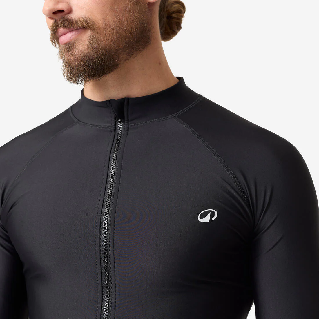Camiseta Surf 500 Hombre Negro Cremallera UV UPF50+ - Image 3