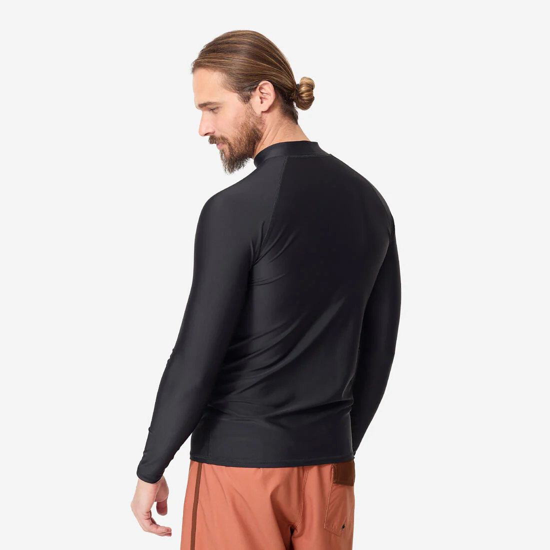 Camiseta Surf 500 Hombre Negro Cremallera UV UPF50+ - Image 4