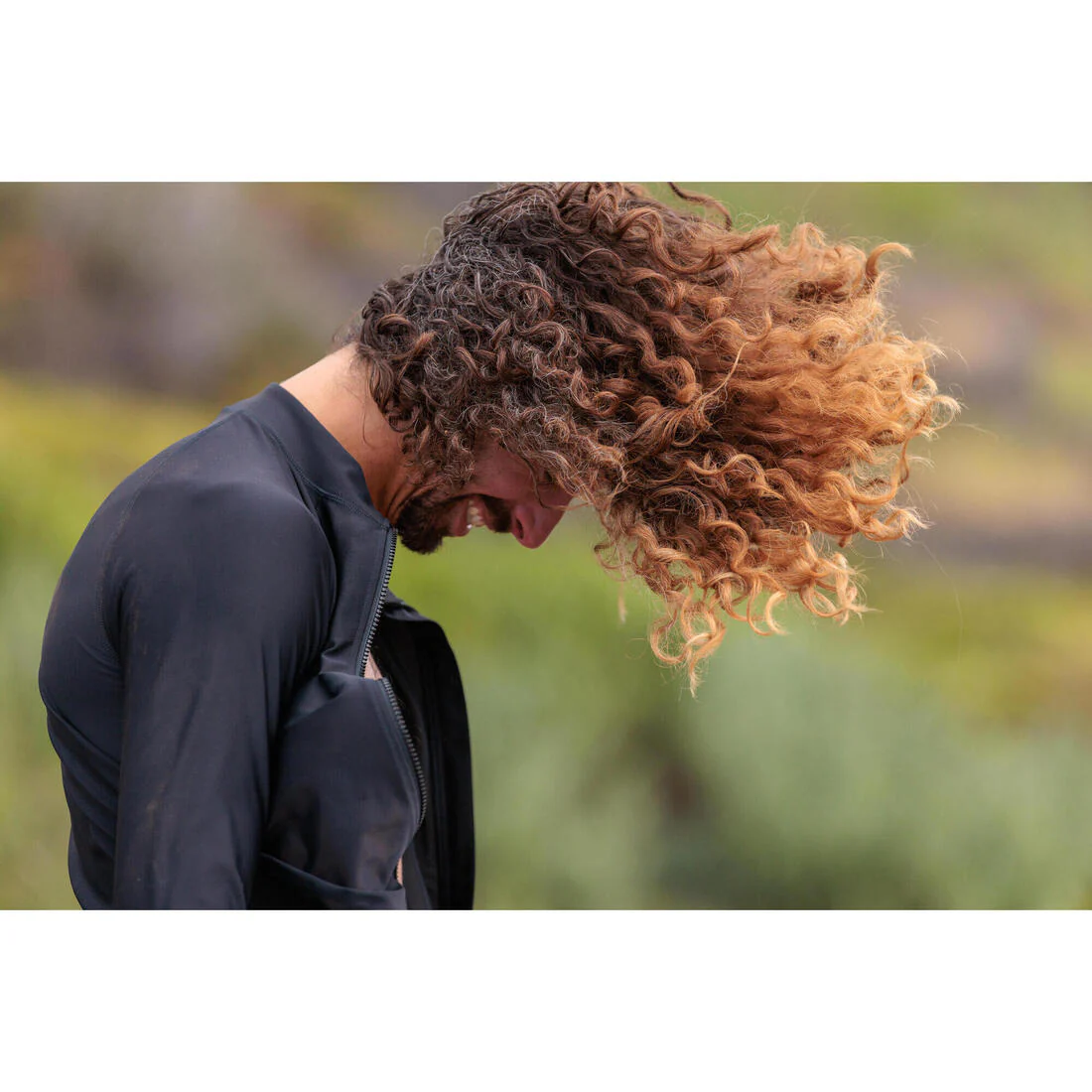 Camiseta Surf 500 Hombre Negro Cremallera UV UPF50+ - Image 8