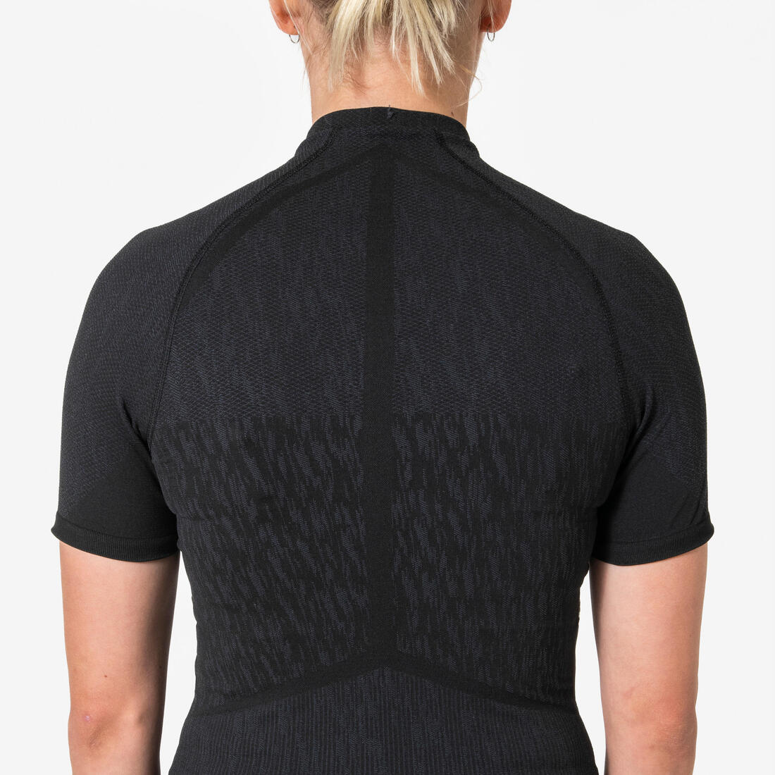 Camiseta térmica de fútbol manga corta adulto negro keepdry 500 - Image 4