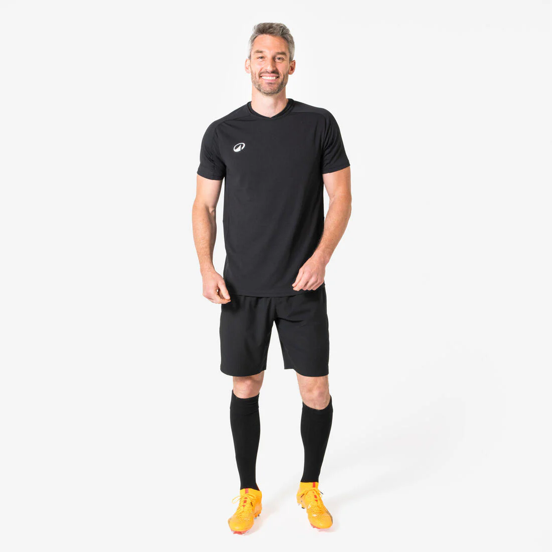 Camiseta térmica de fútbol manga corta adulto negro keepdry 500 - Image 6