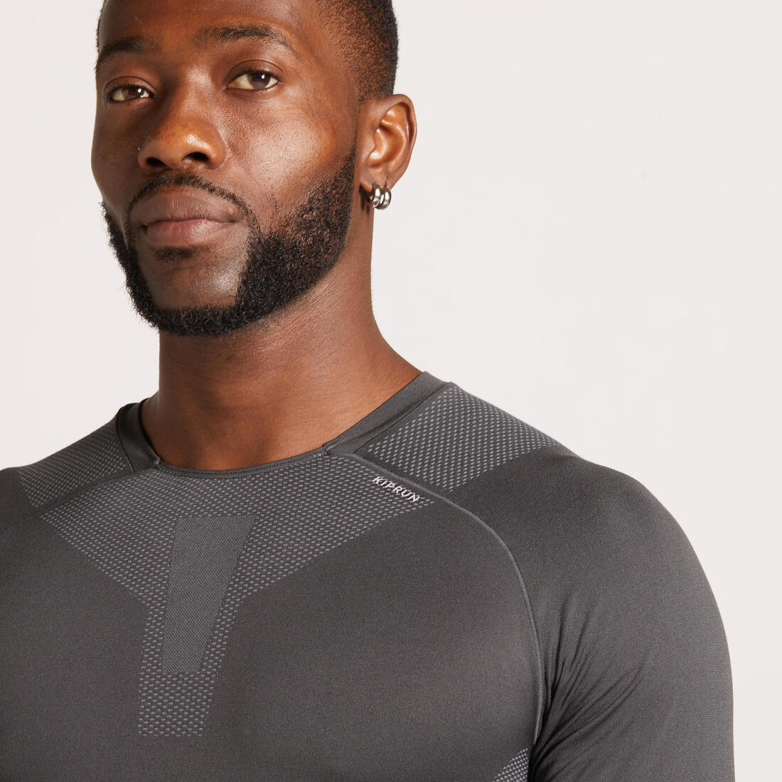 Camiseta térmica running transpirable Hombre Kiprun skincare gris - Image 3