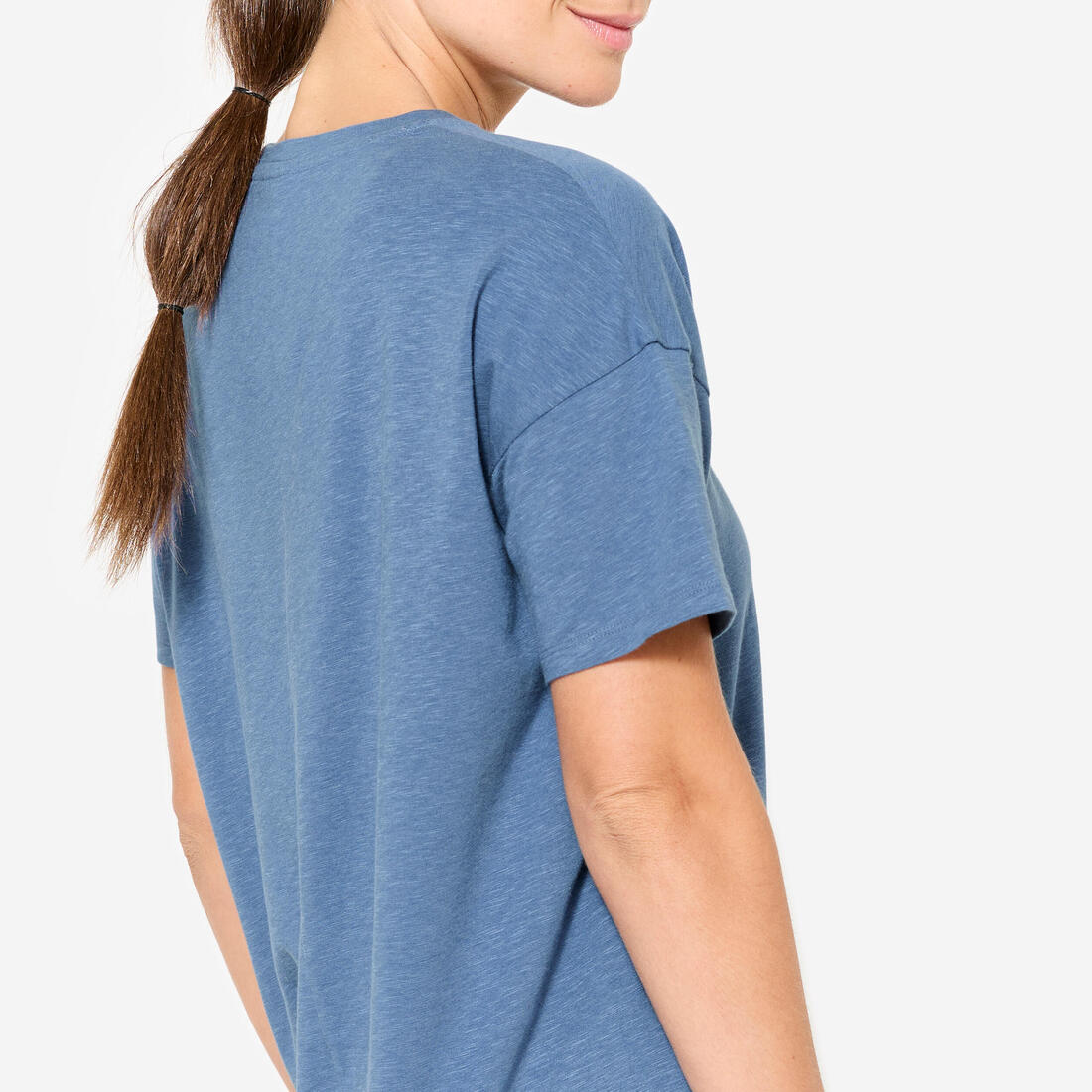 Camiseta Yoga Mujer Azul Manga Corta - Image 5