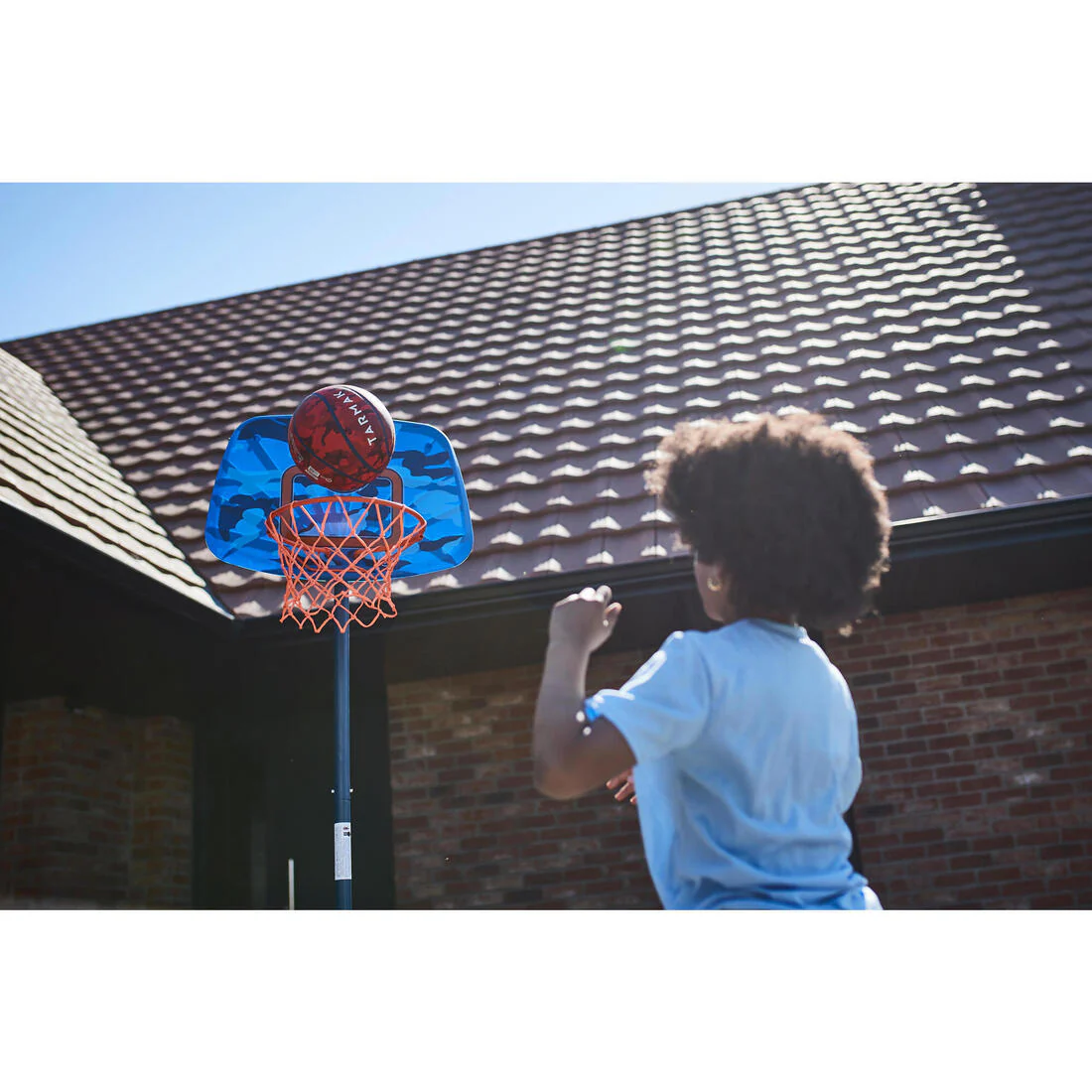 Canasta de baloncesto niño ajustable con pie de 1,30 - 1,60m - K500 Aniball azul - Image 14