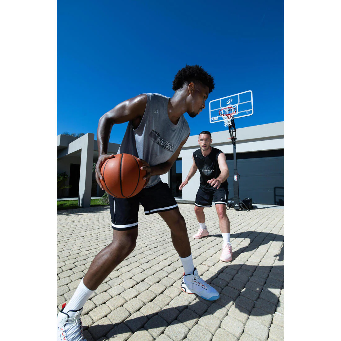 Canasta de baloncesto regulable de 2,10 m a 3,05 m - B900 BOX NBA negro blanco - Image 26