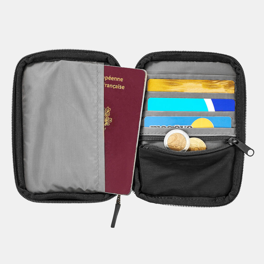 Cartera "Organizer" de trekking viaje - TRAVEL S Forclaz negro - Image 4