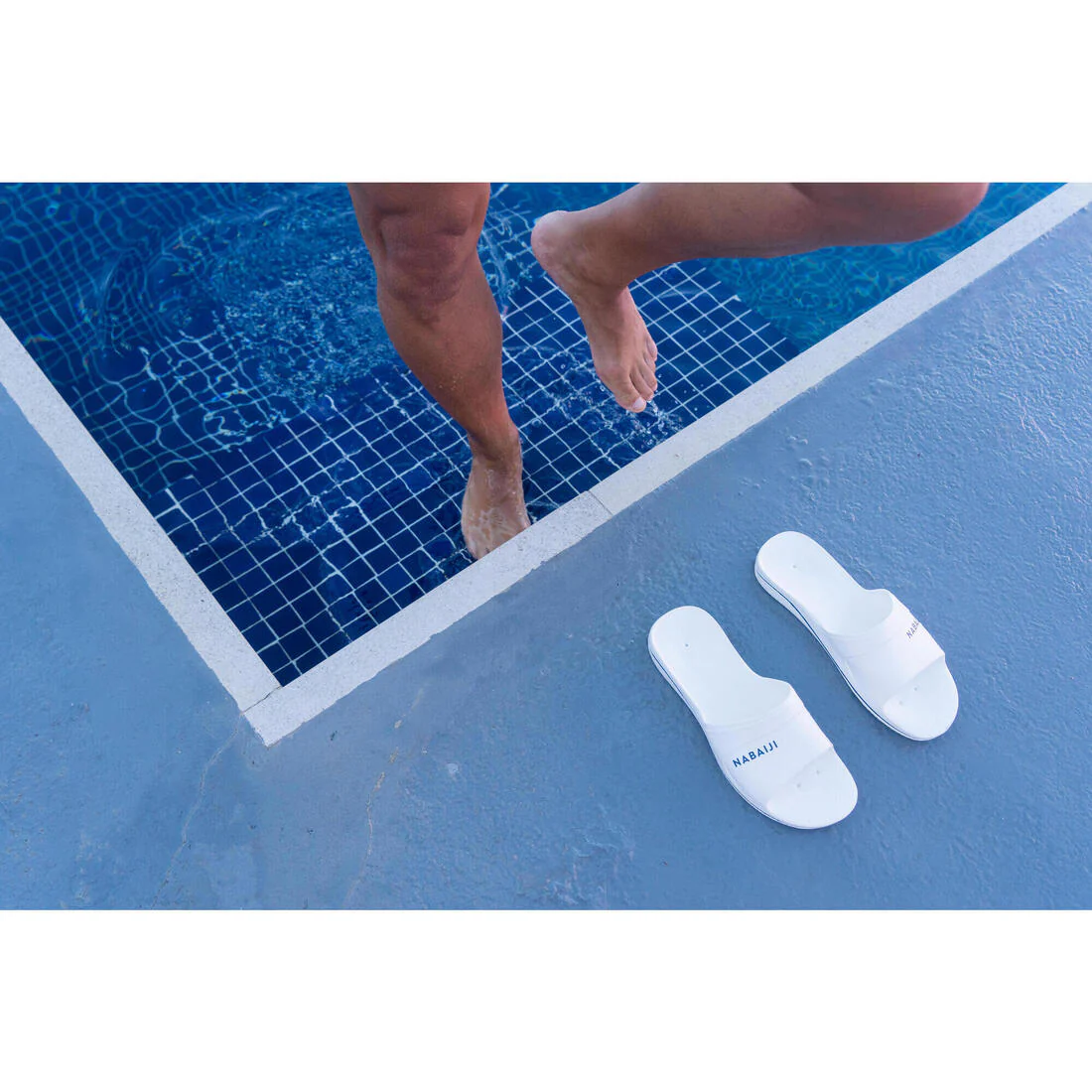 Chancla Piscina 100 Plus Hombre Blanco - Image 5