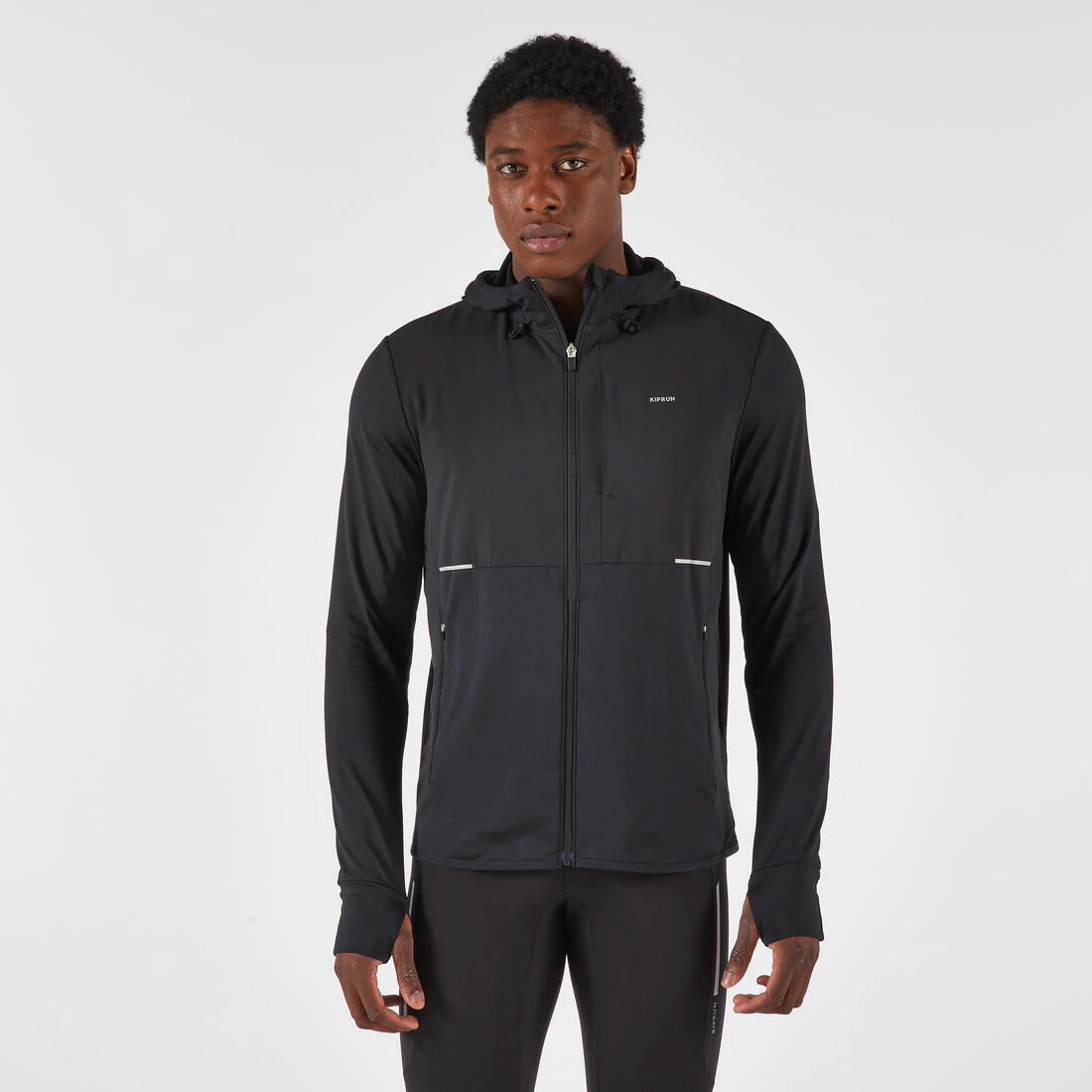 Chaqueta cálida de running Hombre - KIPRUN Run 100 Warm Negro
