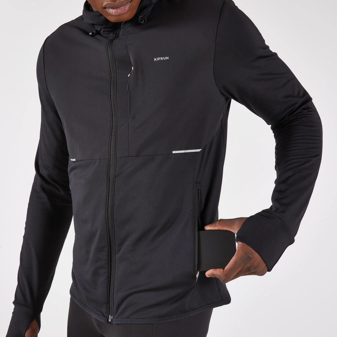 Chaqueta cálida de running Hombre - KIPRUN Run 100 Warm Negro - Image 4