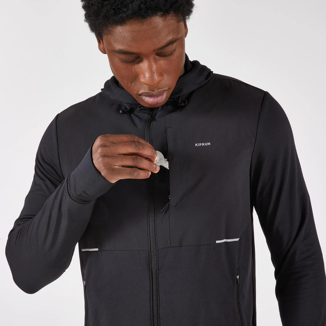 Chaqueta cálida de running Hombre - KIPRUN Run 100 Warm Negro - Image 8