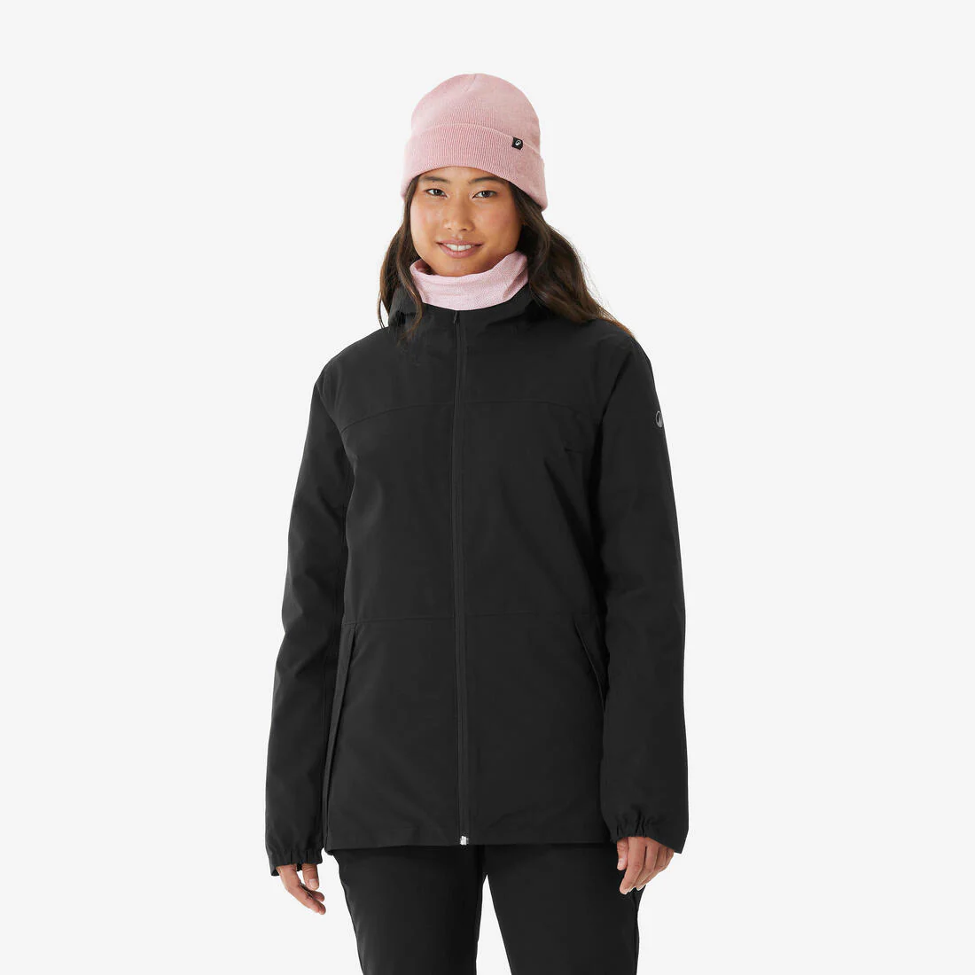 Chaqueta de esquí y snowboard cálida e impermeable mujer, 100 negro - Image 10
