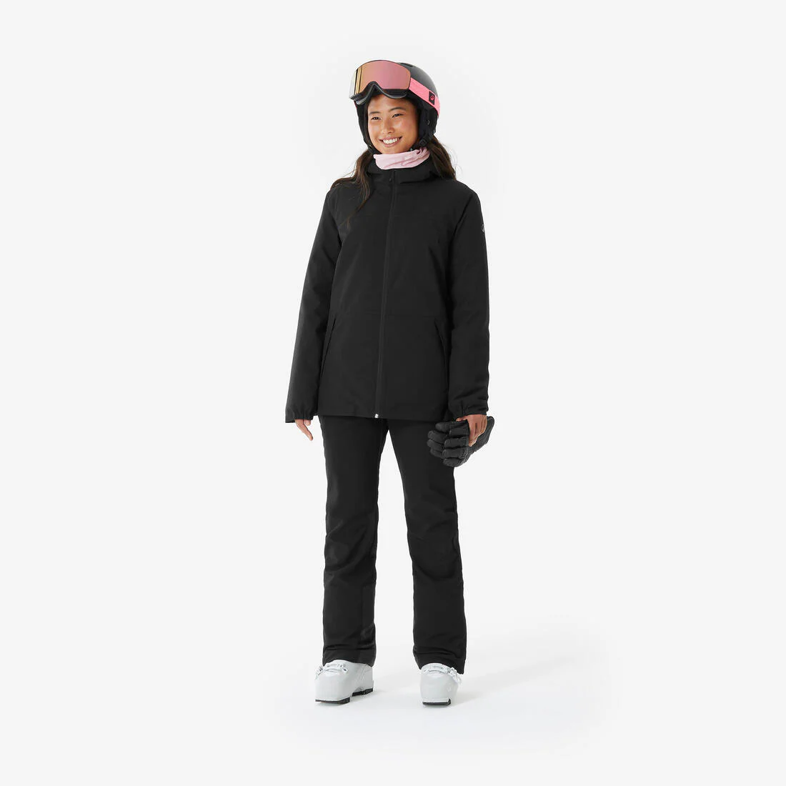 Chaqueta de esquí y snowboard cálida e impermeable mujer, 100 negro - Image 2