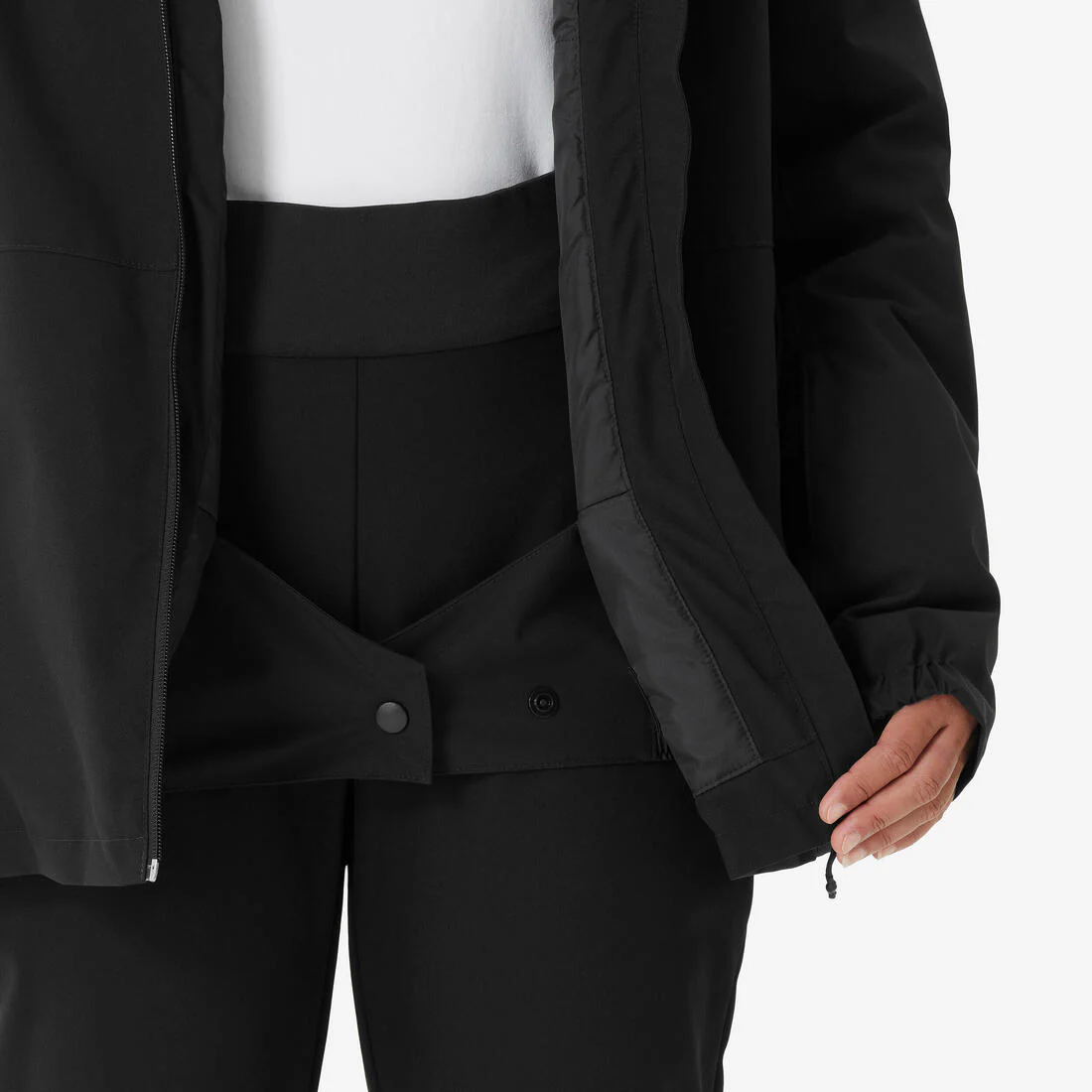 Chaqueta de esquí y snowboard cálida e impermeable mujer, 100 negro - Image 9