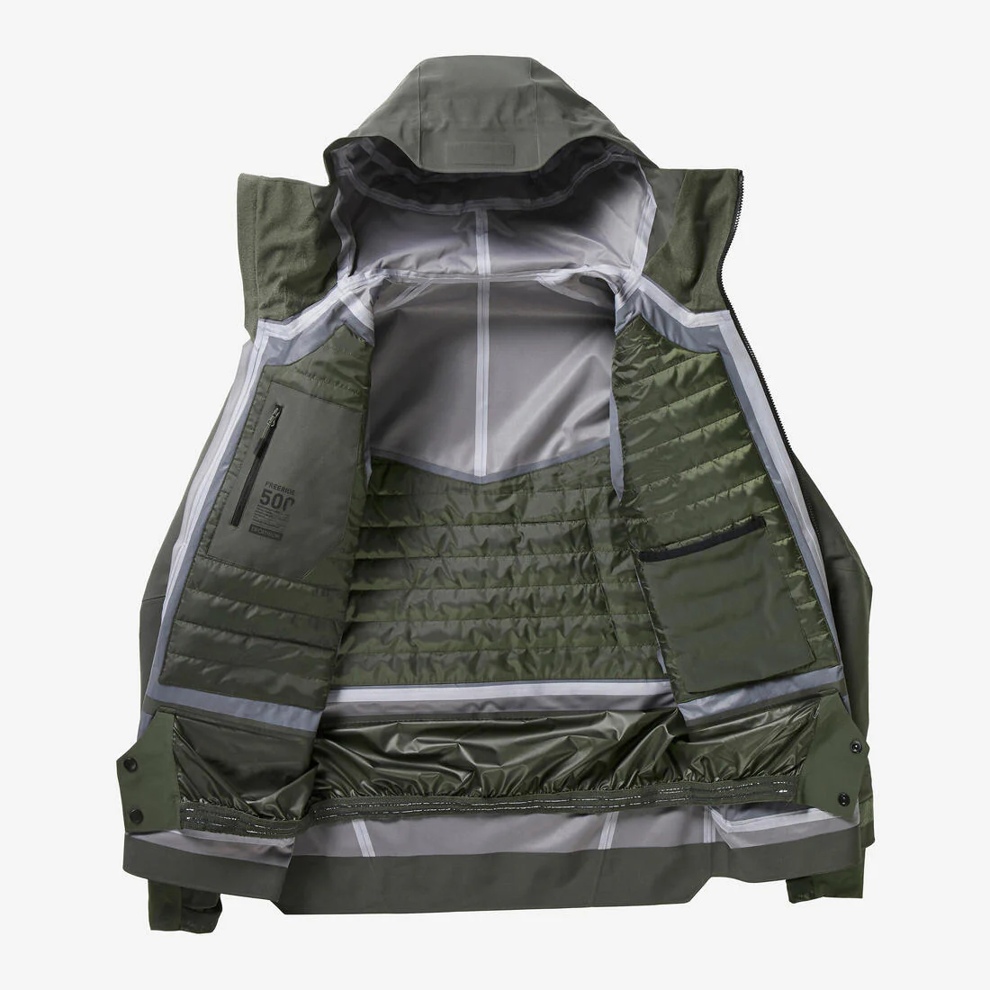 Chaqueta de esquí cálida y transpirable hombre, FR 500 verde oscuro - Image 4
