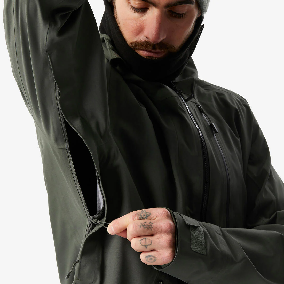 Chaqueta de esquí cálida y transpirable hombre, FR 500 verde oscuro - Image 5