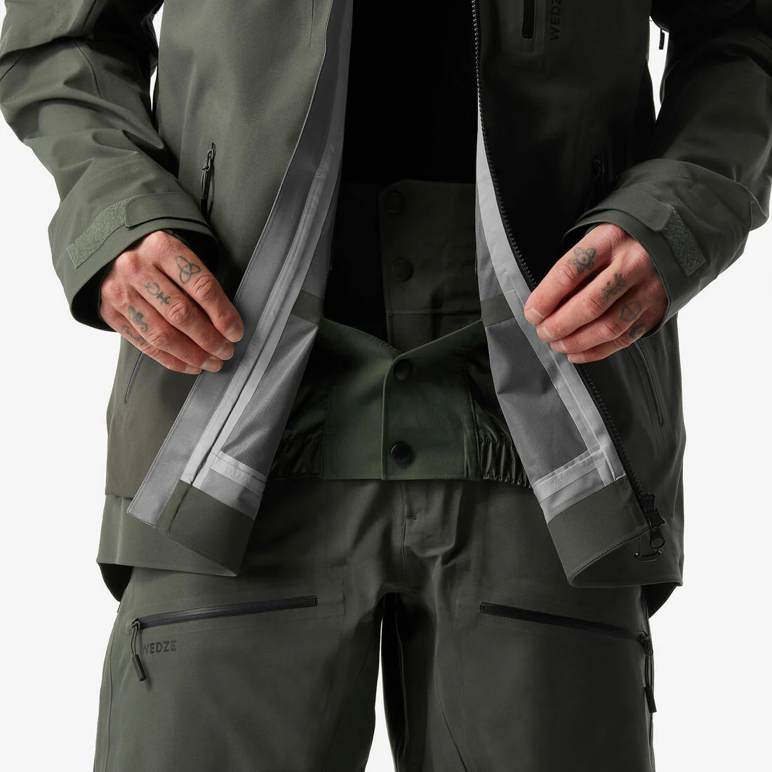 Chaqueta de esquí cálida y transpirable hombre, FR 500 verde oscuro - Image 6