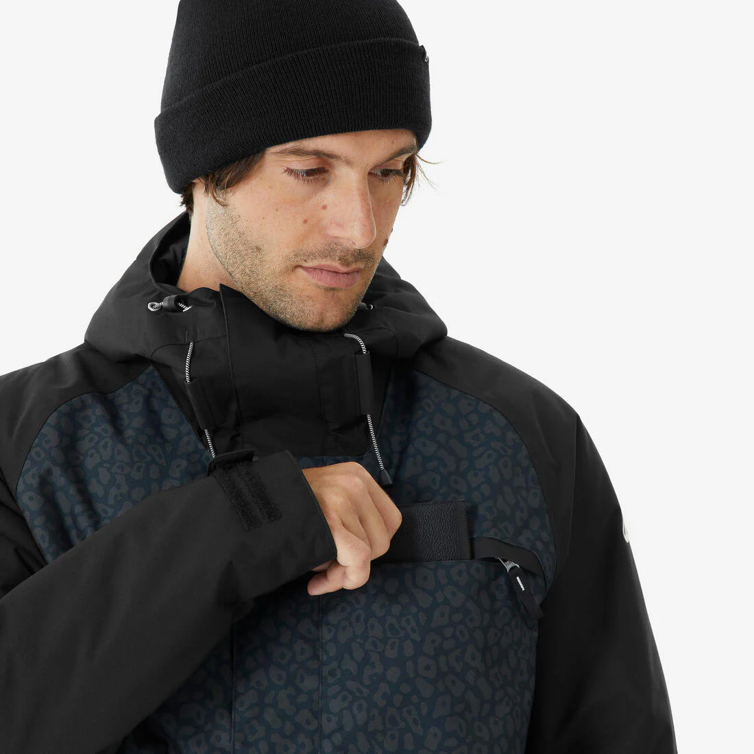 Chaqueta de esquí y snowboard larga y cálida hombre, 500 long negro - Image 10