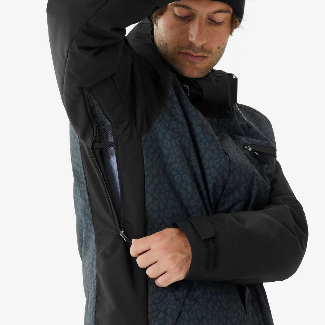 Chaqueta de esquí y snowboard larga y cálida hombre, 500 long negro - Image 6