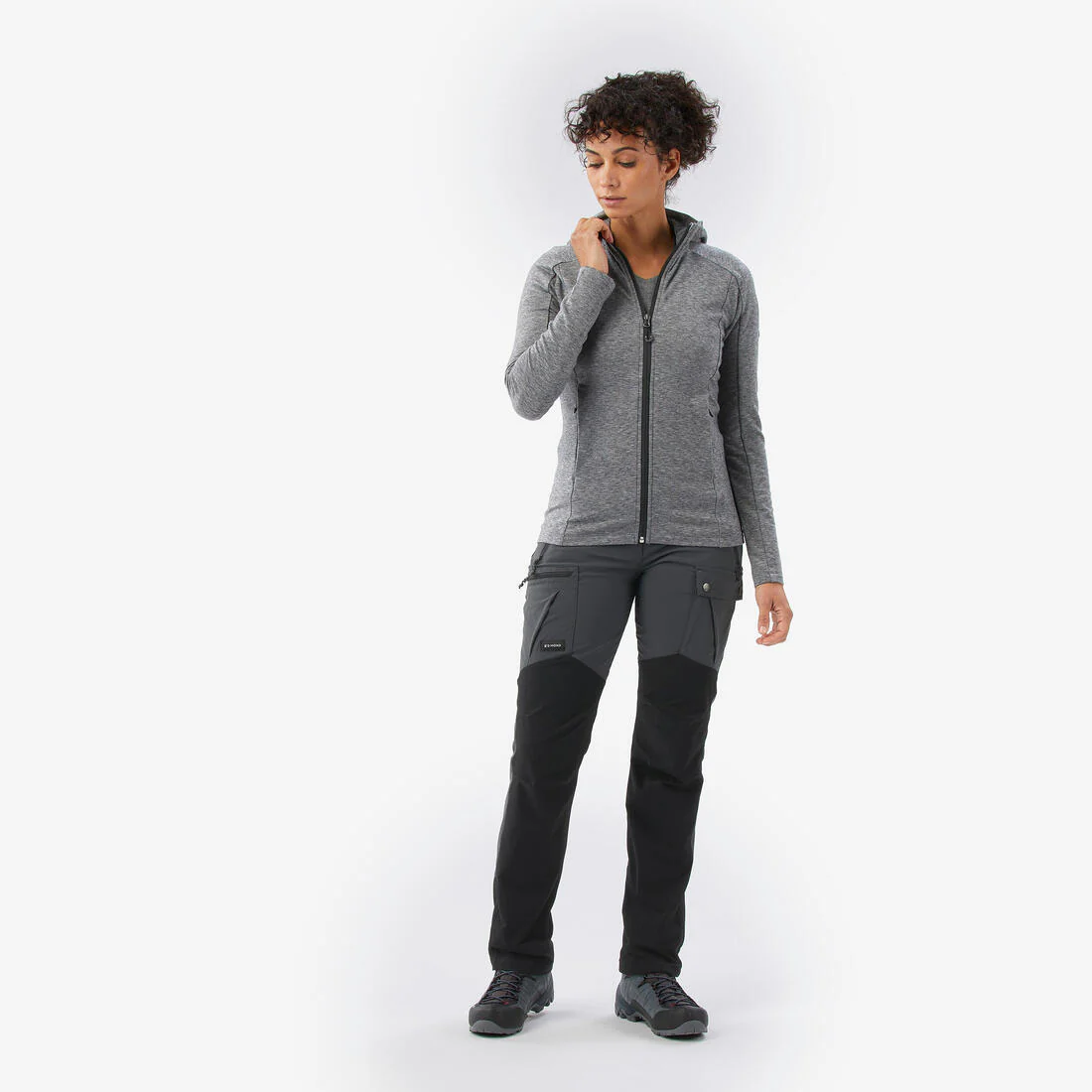 Chaqueta de montaña y trekking con capucha lana merino Mujer Forclaz Fresh - Image 3