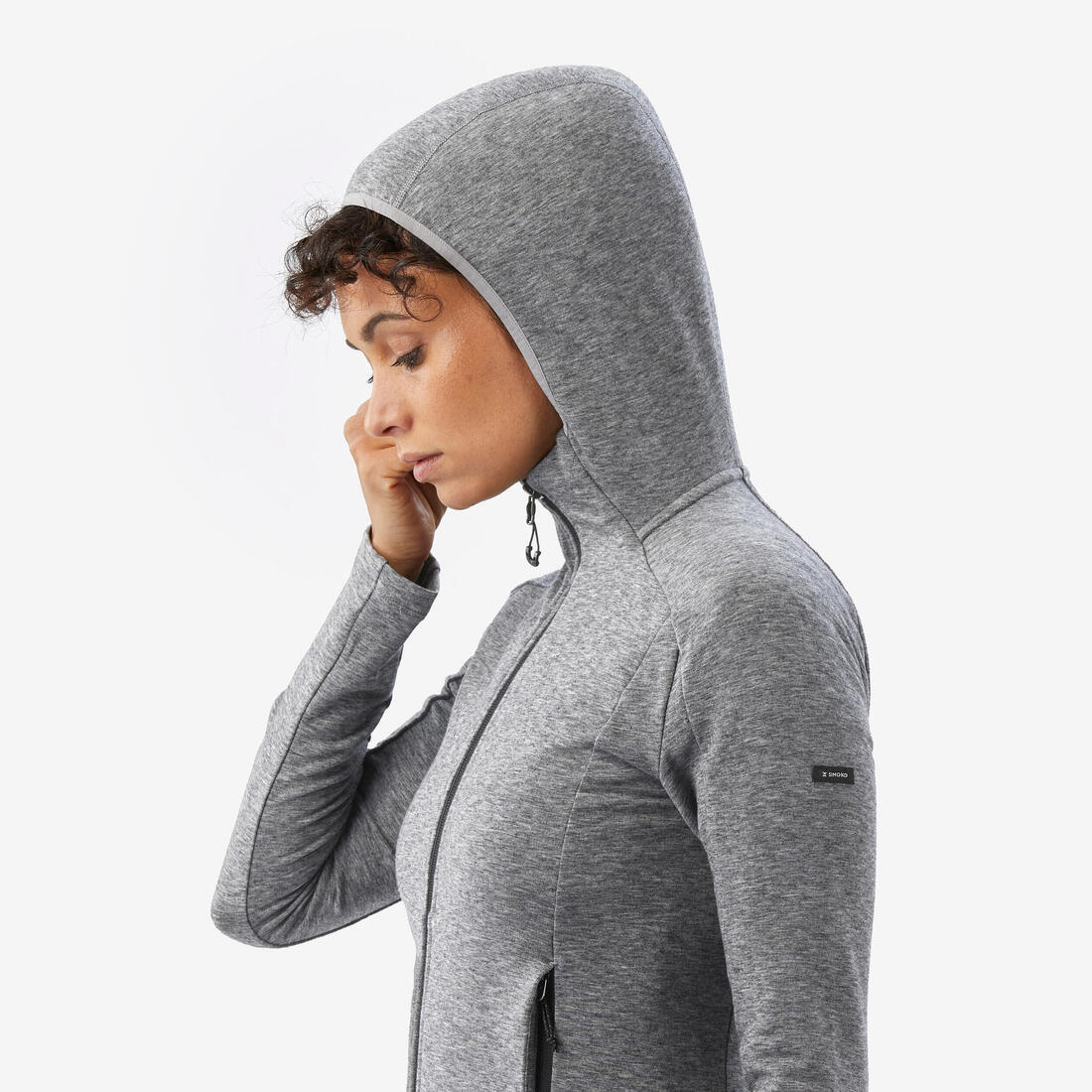 Chaqueta de montaña y trekking con capucha lana merino Mujer Forclaz Fresh - Image 4