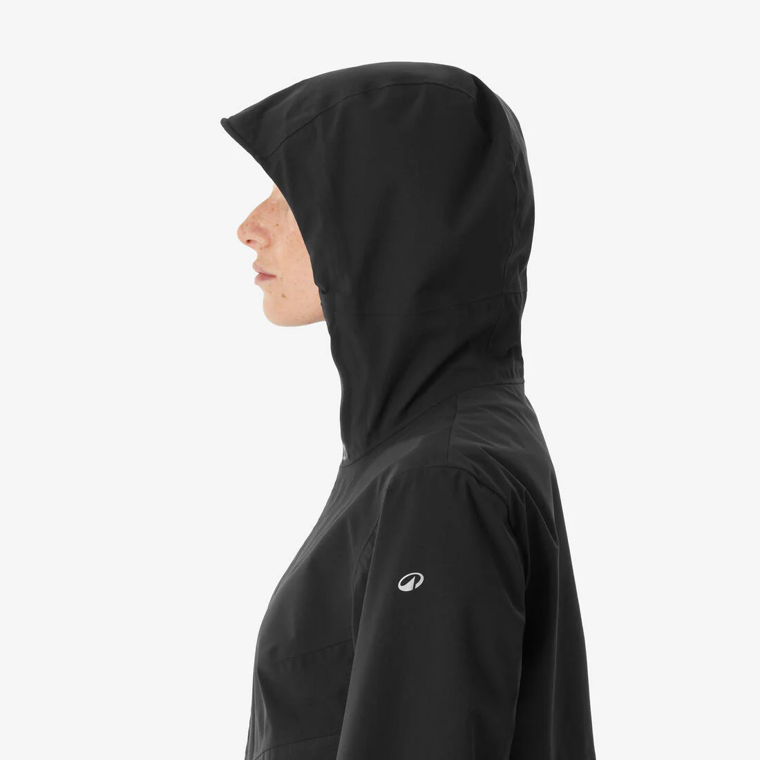 Chaqueta impermeable de montaña y trekking ligera larga mujer MH100 negro - Image 12