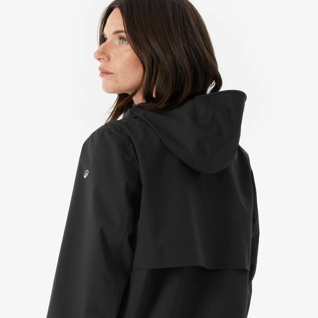Chaqueta impermeable de montaña y trekking ligera larga mujer MH100 negro - Image 9