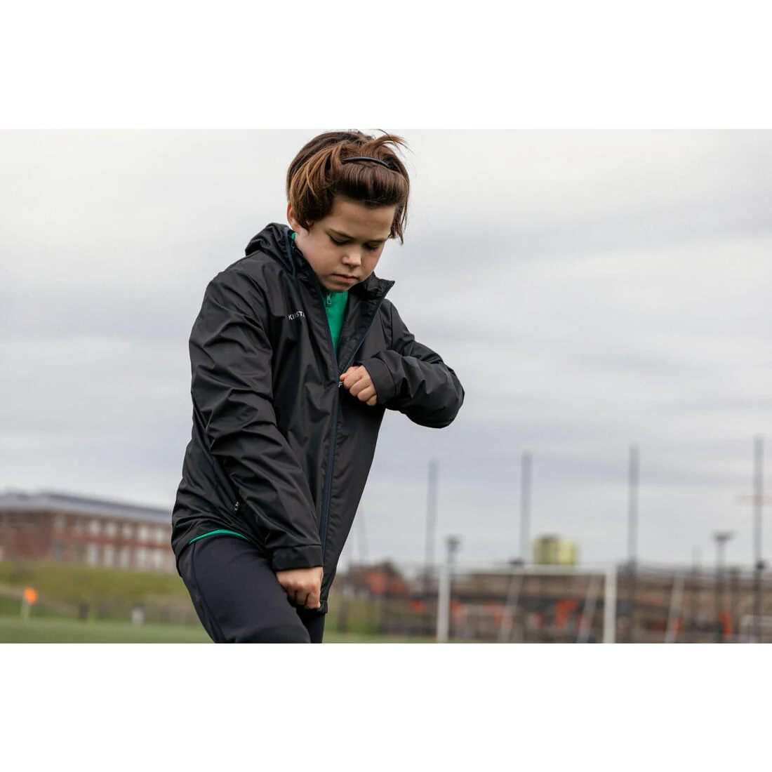 Chaqueta impermeable de fútbol niño, Viralto Club Júnior negro - Image 11