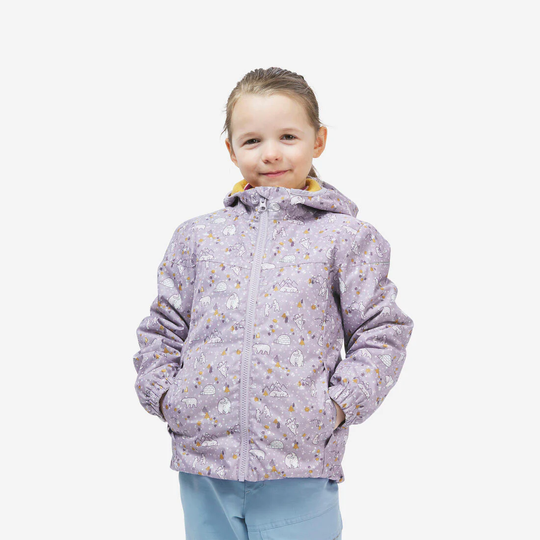Chaqueta impermeable de invierno niños de 2 a 5 años, 100 violeta