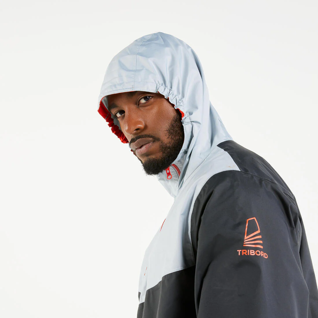 Chaqueta impermeable y cortaviento vela ligera Hombre Dinghy 100 gris - Image 4