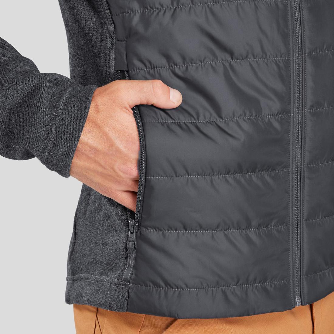 Chaqueta polar de montaña y trekking con capucha Hombre Quechua NH100 Hybride