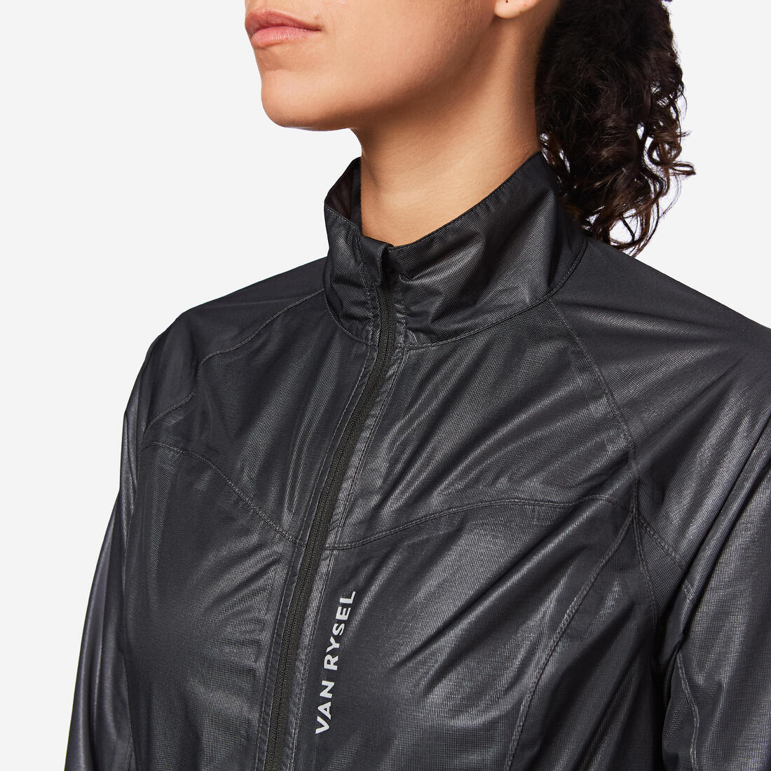 Chubasquero ciclismo mujer Van Rysel Ultralight negro - Image 4