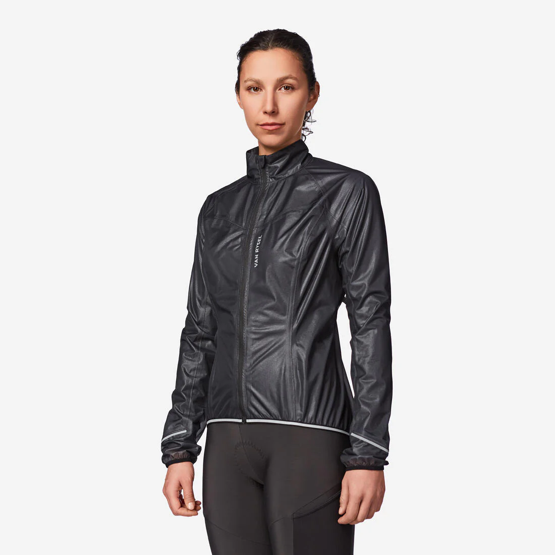 Chubasquero ciclismo mujer Van Rysel Ultralight negro - Image 6