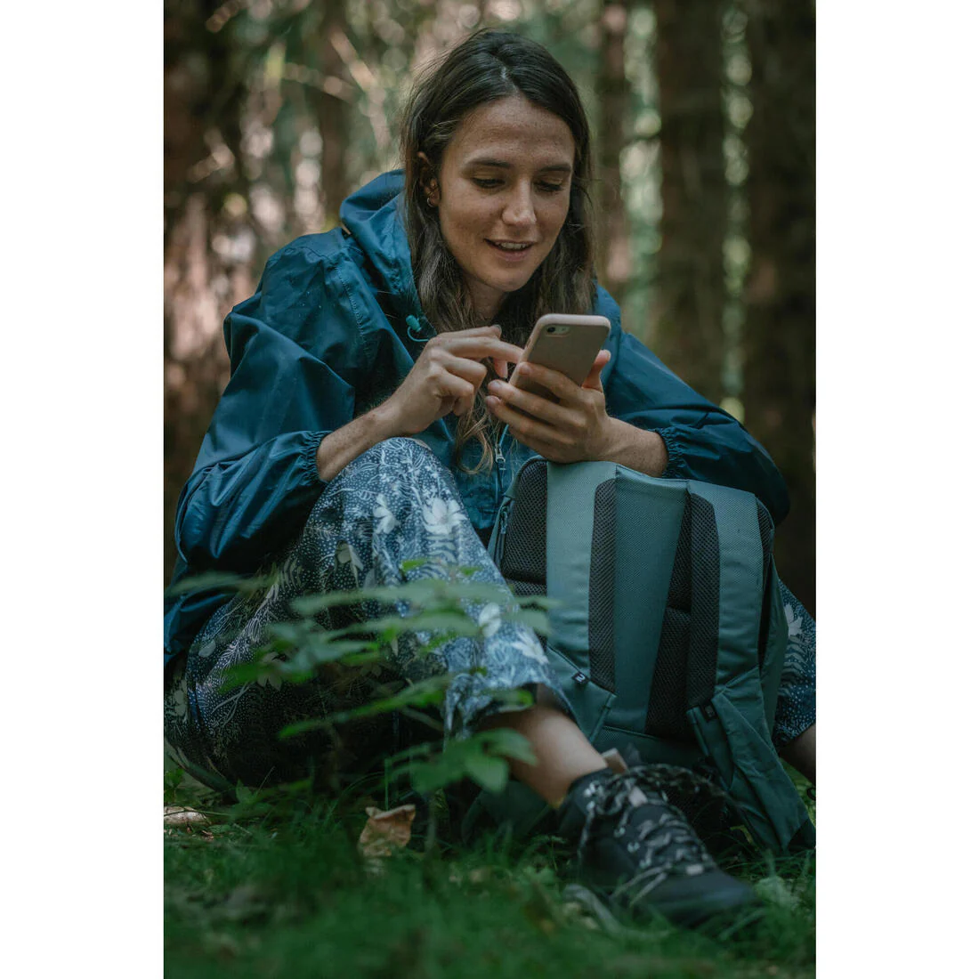 Chubasquero de montaña y trekking media cremallera Mujer Quechua Raincut - Image 11