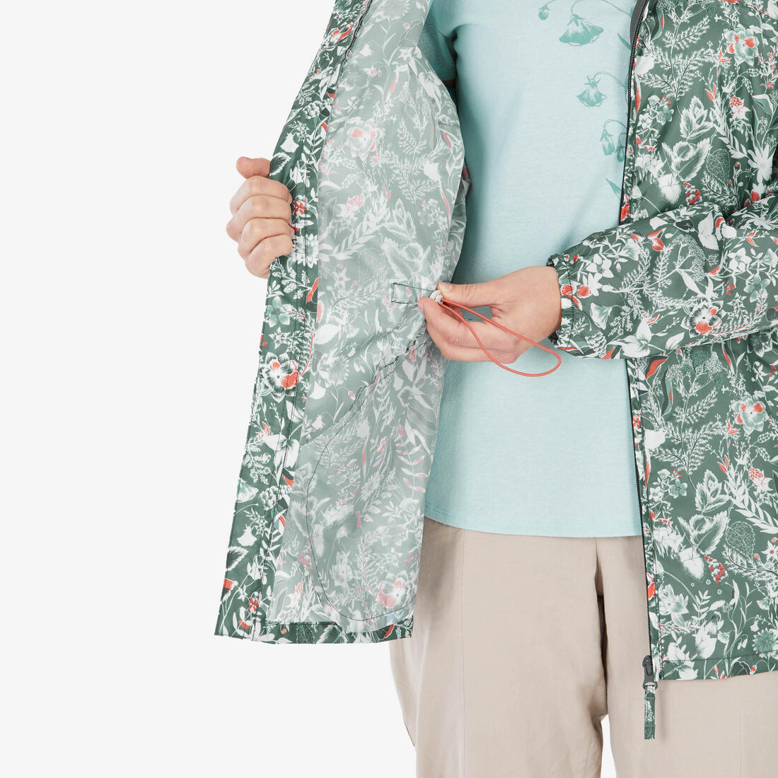 Chubasquero impermeable de montaña y trekking Mujer Quechua Raincut - Image 9