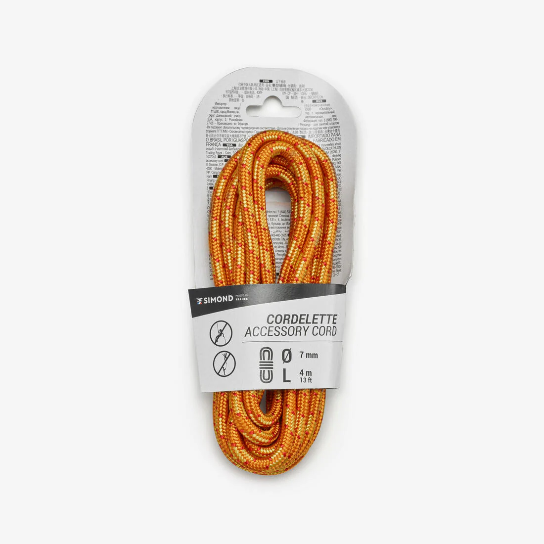 Cordino 7 mm Escalada y Alpinismo Simond 7 mm x 4 m Naranja