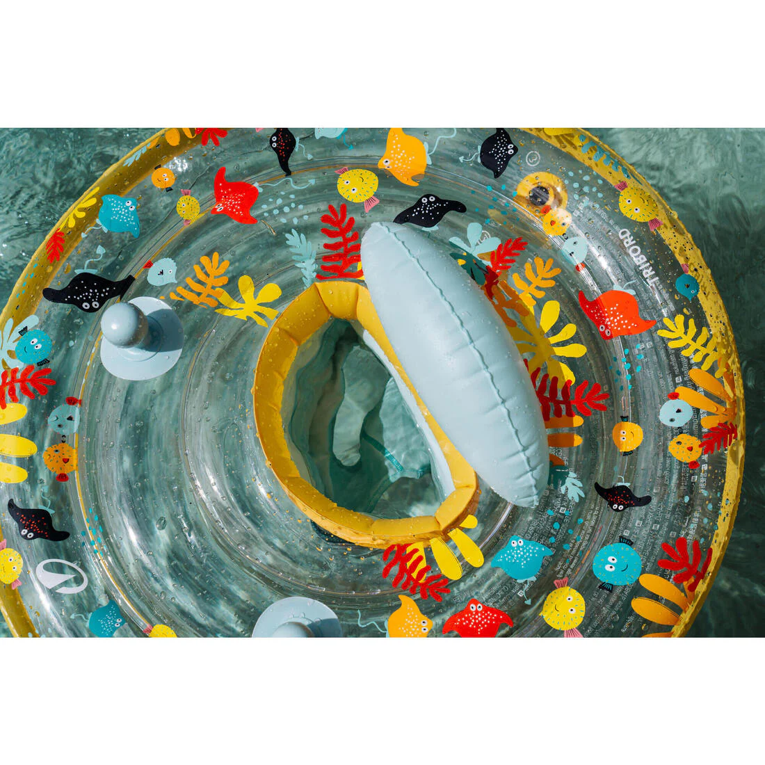 Flotador-Asiento Piscina Bebés 7-15 kg Amarillo Estampado Allfish Con Asideros - Image 12