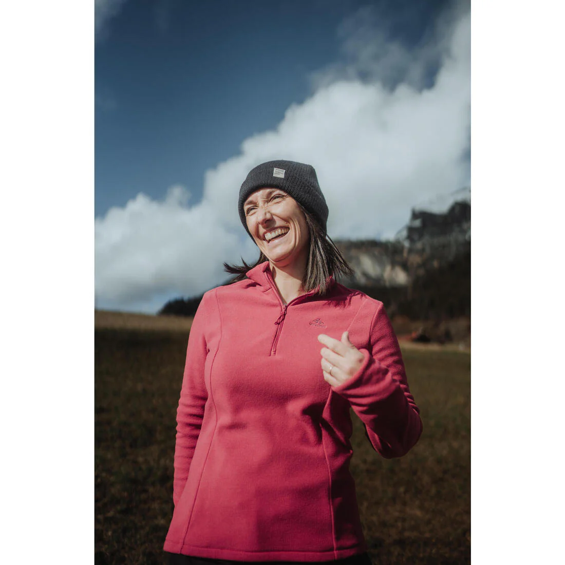 Forro polar de montaña y trekking media cremallera Mujer Quechua MH100 - Image 8