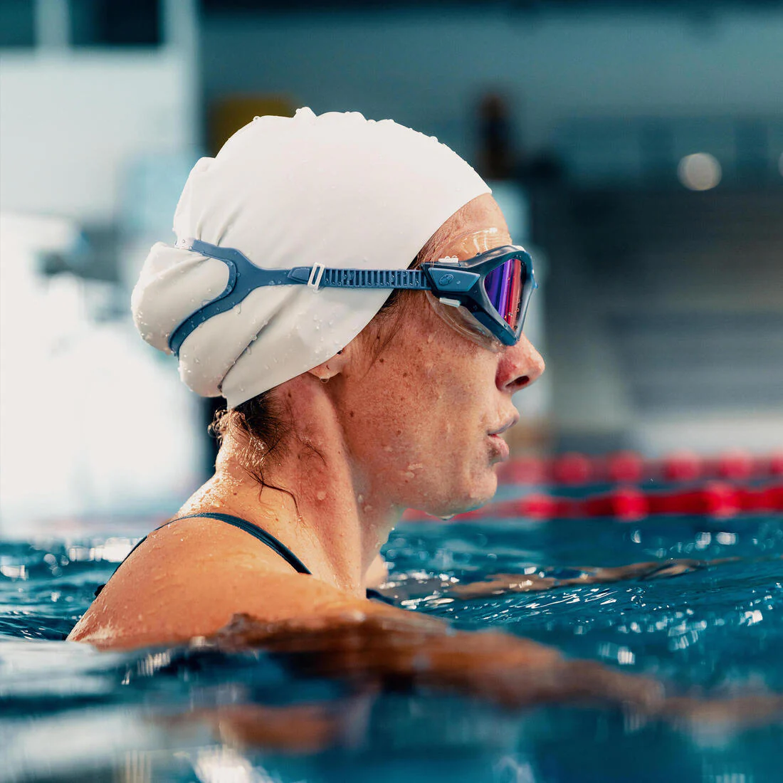 Gafas natación niños/adultos talla S máscara Active Azul Rojo Cristales Espejo - Image 2