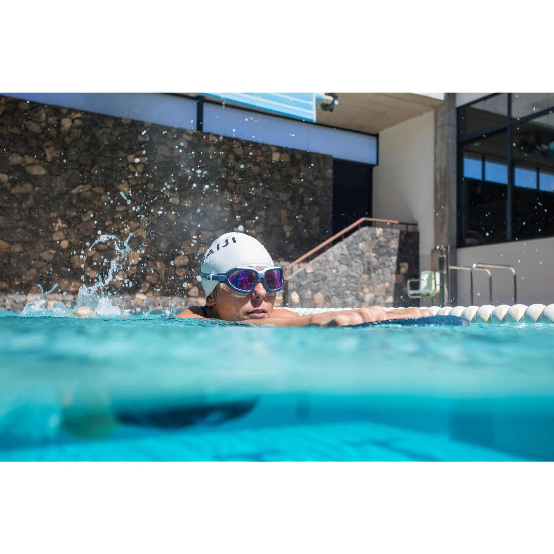 Gafas natación niños/adultos talla S máscara Active Azul Rojo Cristales Espejo - Image 8