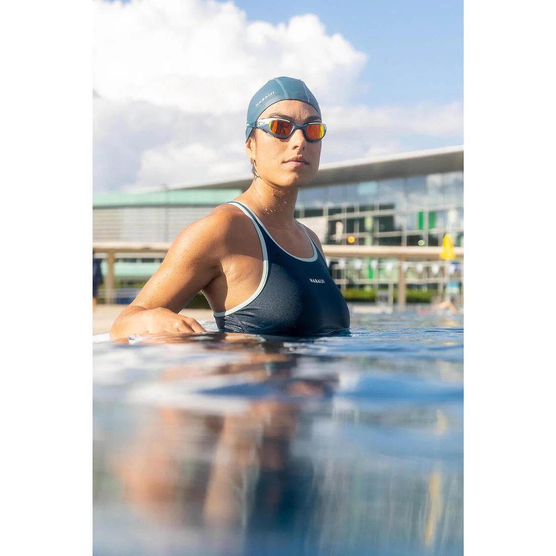 Gafas natación niños/adultos talla S Spirit Azul Naranja Cristales Espejo - Image 6