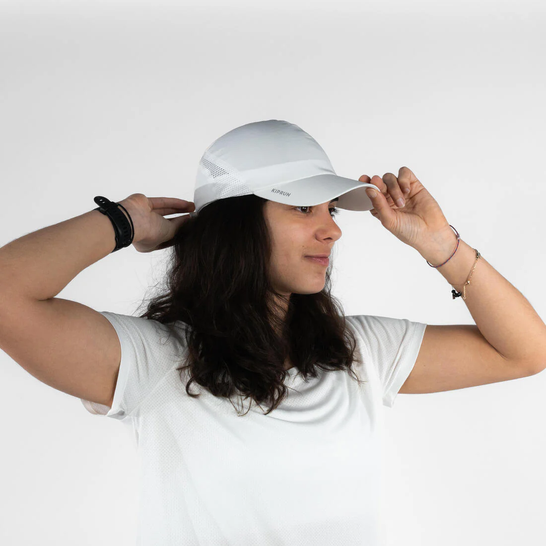 Gorra de running Hombre Mujer - KIPRUN Ajustable blanco - Image 2