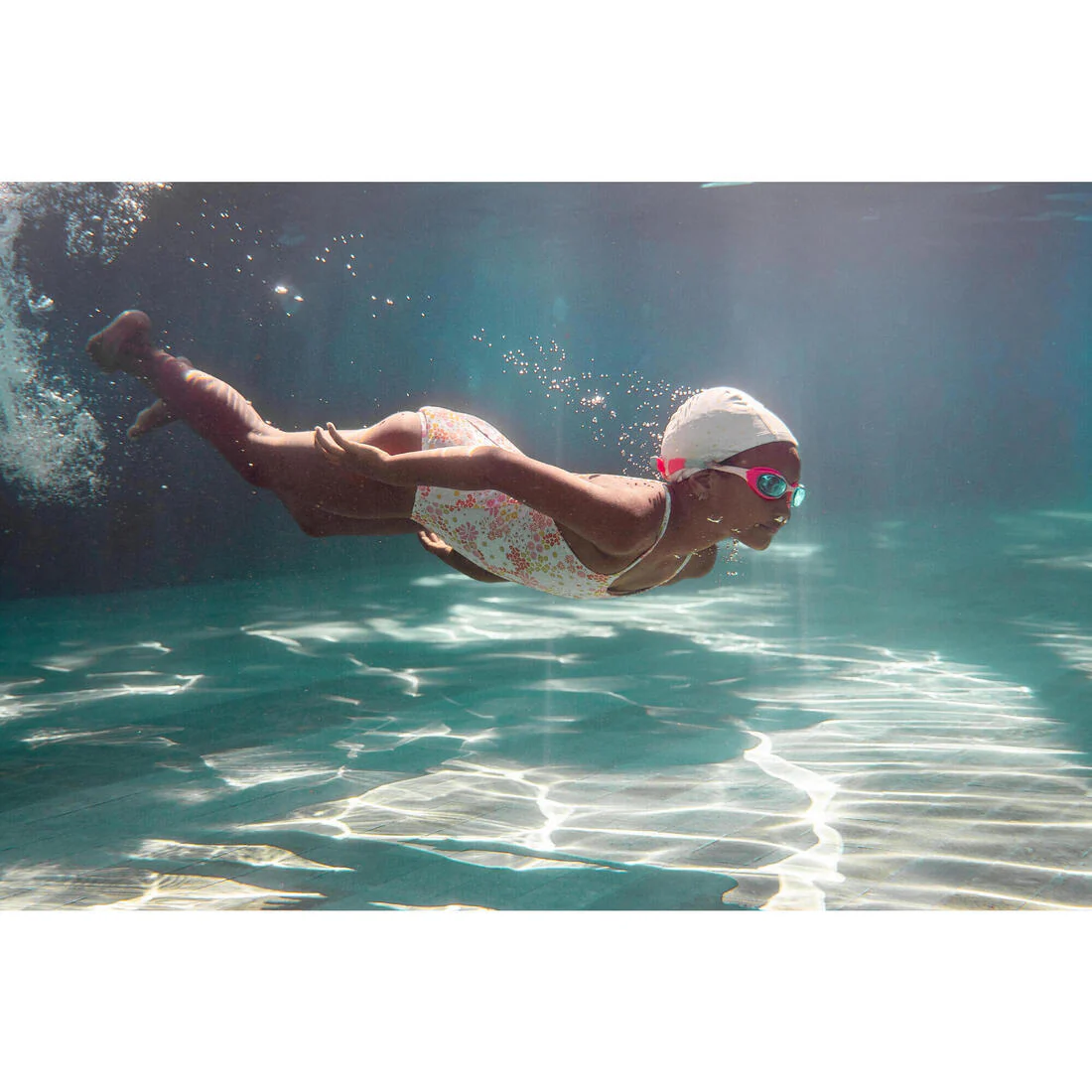 Gorro de Natación tela niños revestido silicona  Blanco estampado estrellas - Image 20