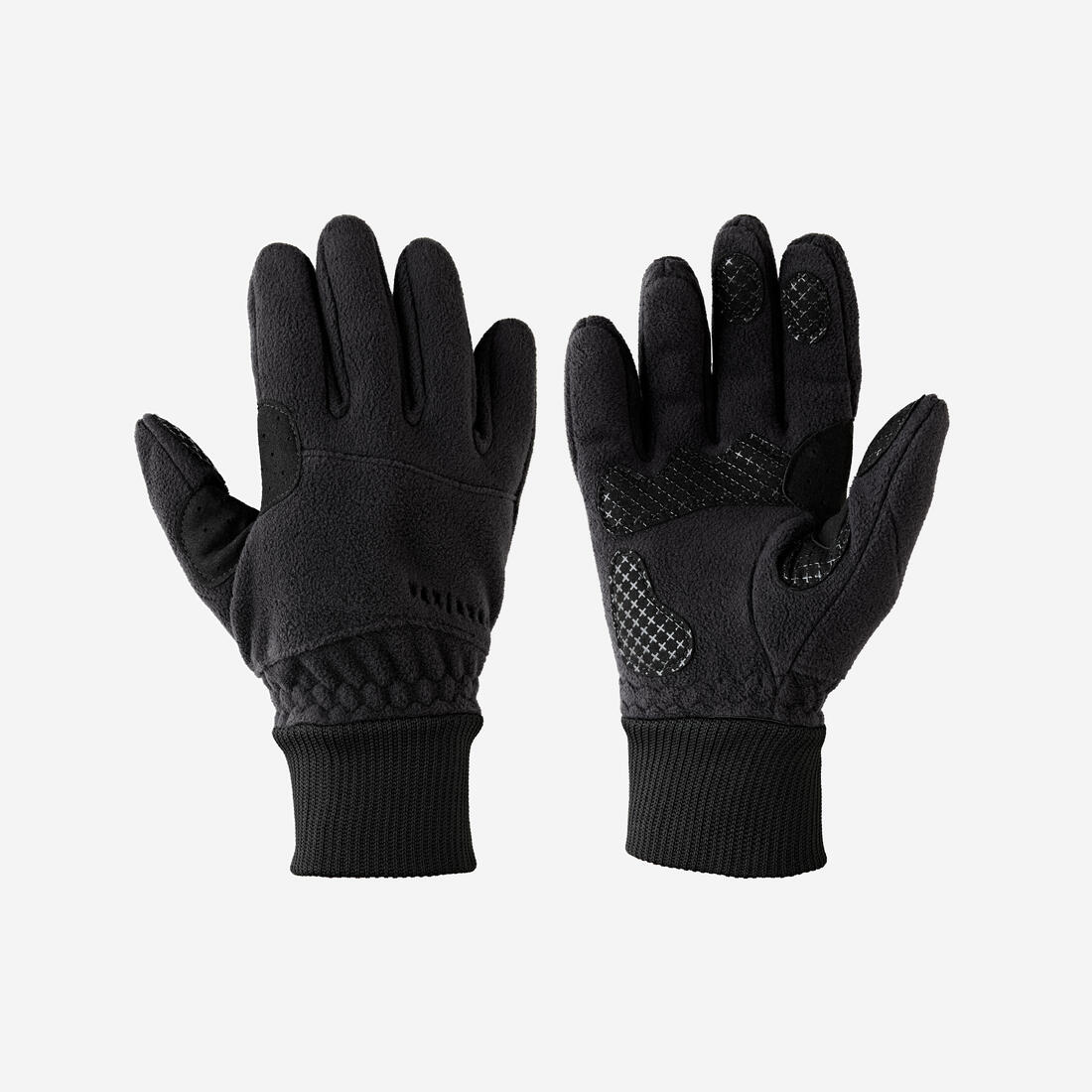 GUANTES CICLISMO INVIERNO TRIBAN ROADR 100 TEJIDO POLAR NEGRO