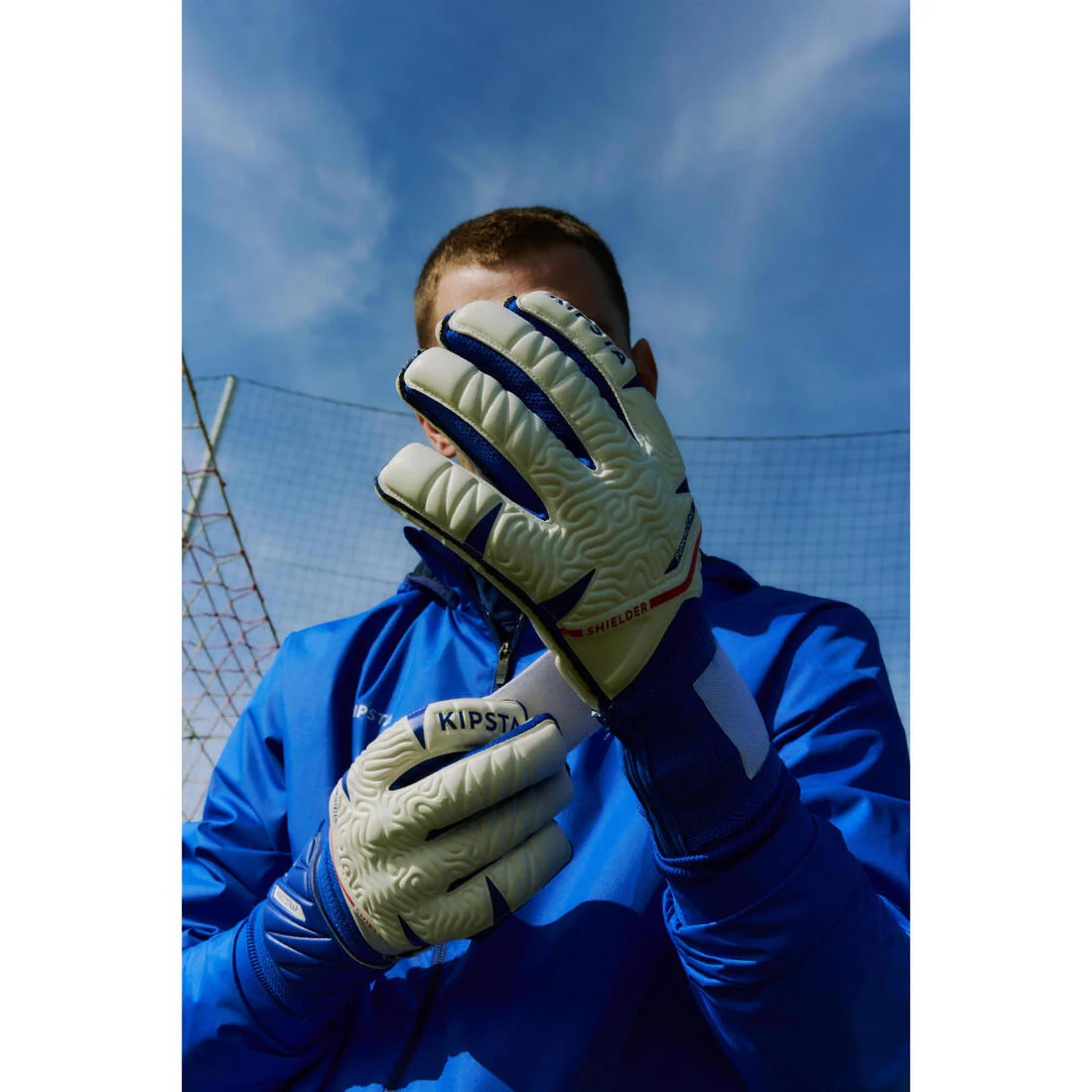 Guantes de portero F500 Viralto Shielder blanco/azul Adulto - Image 17
