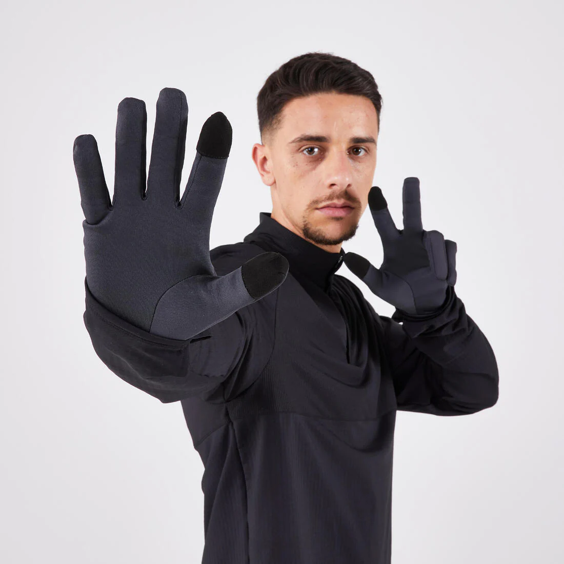 Guantes de running táctiles adulto - KIPRUN WARM 100 v2 negro - Image 7