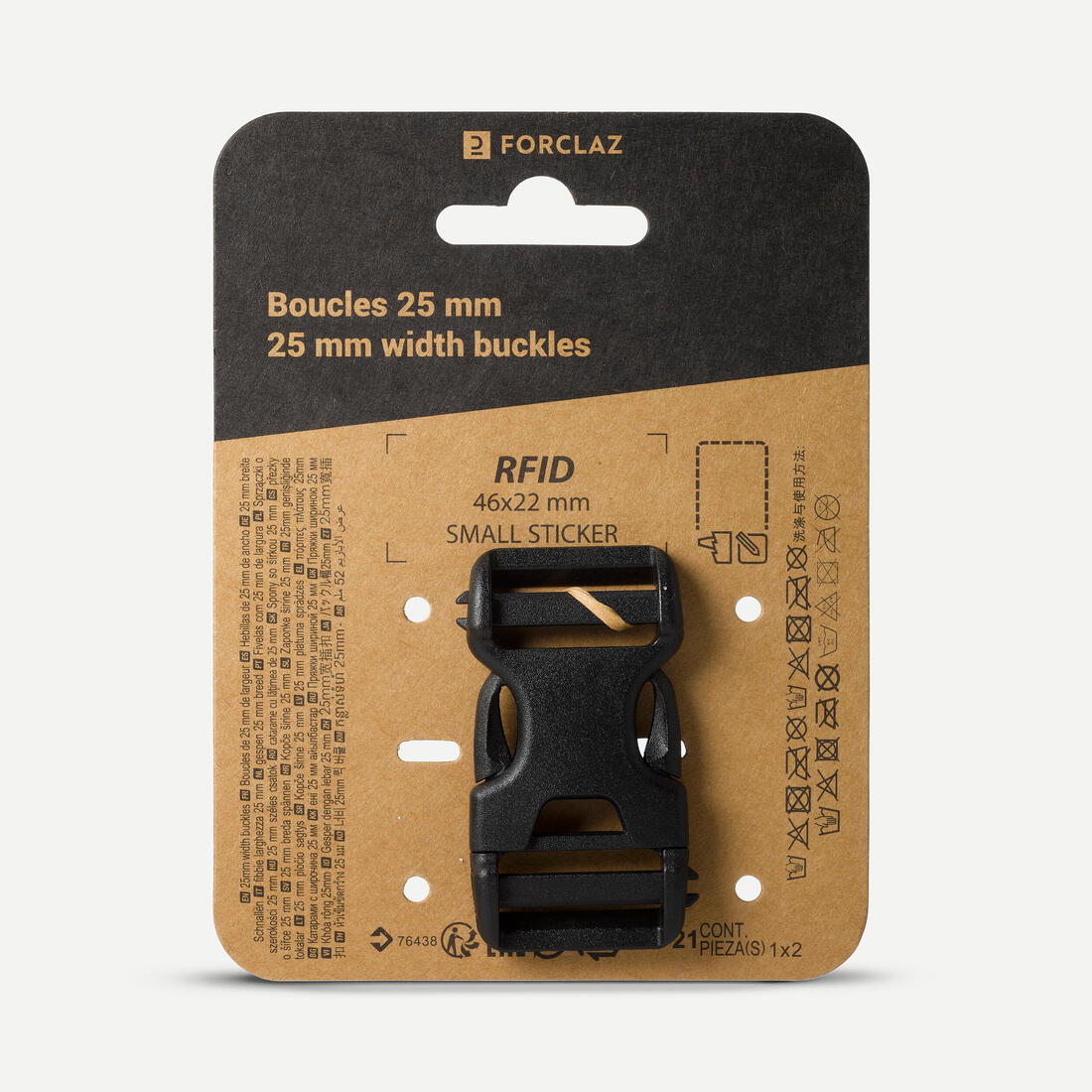 Hebilla de ajuste para mochila con doble pin lock, 25 mm