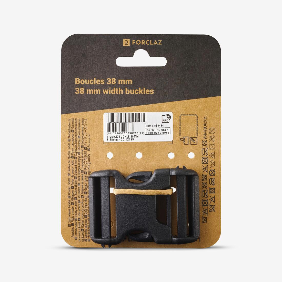 Hebilla de ajuste para mochila con doble pin lock, 38 mm