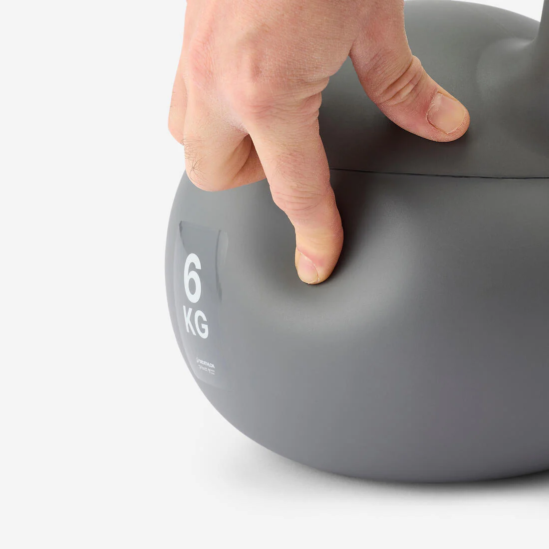 Kettlebell Pesa Rusa 6kg PVC Gris - Image 5