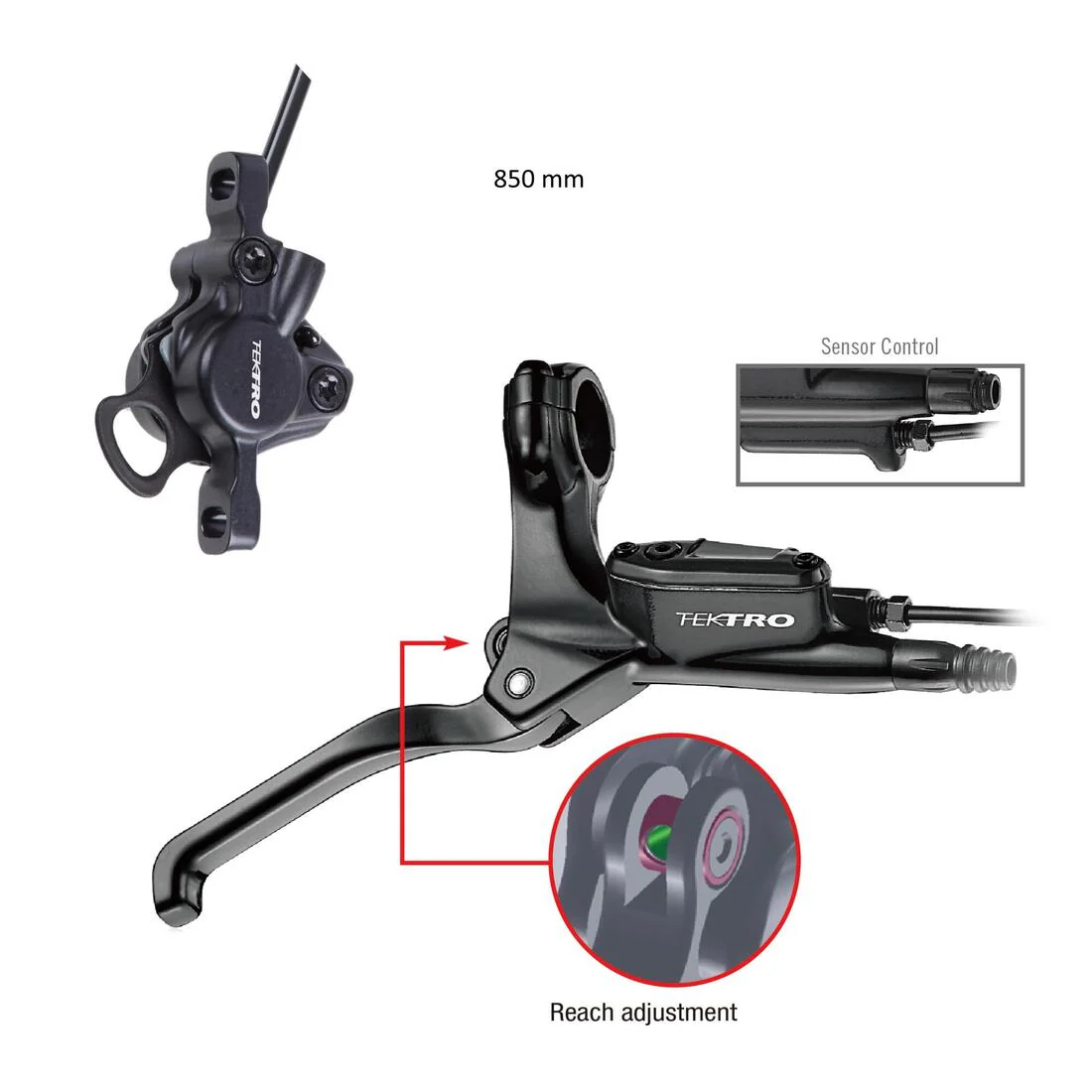 Kit Freno Hidráulico Tektro HD-E350 850 mm para Bicicleta Cargo Longtail R500 E