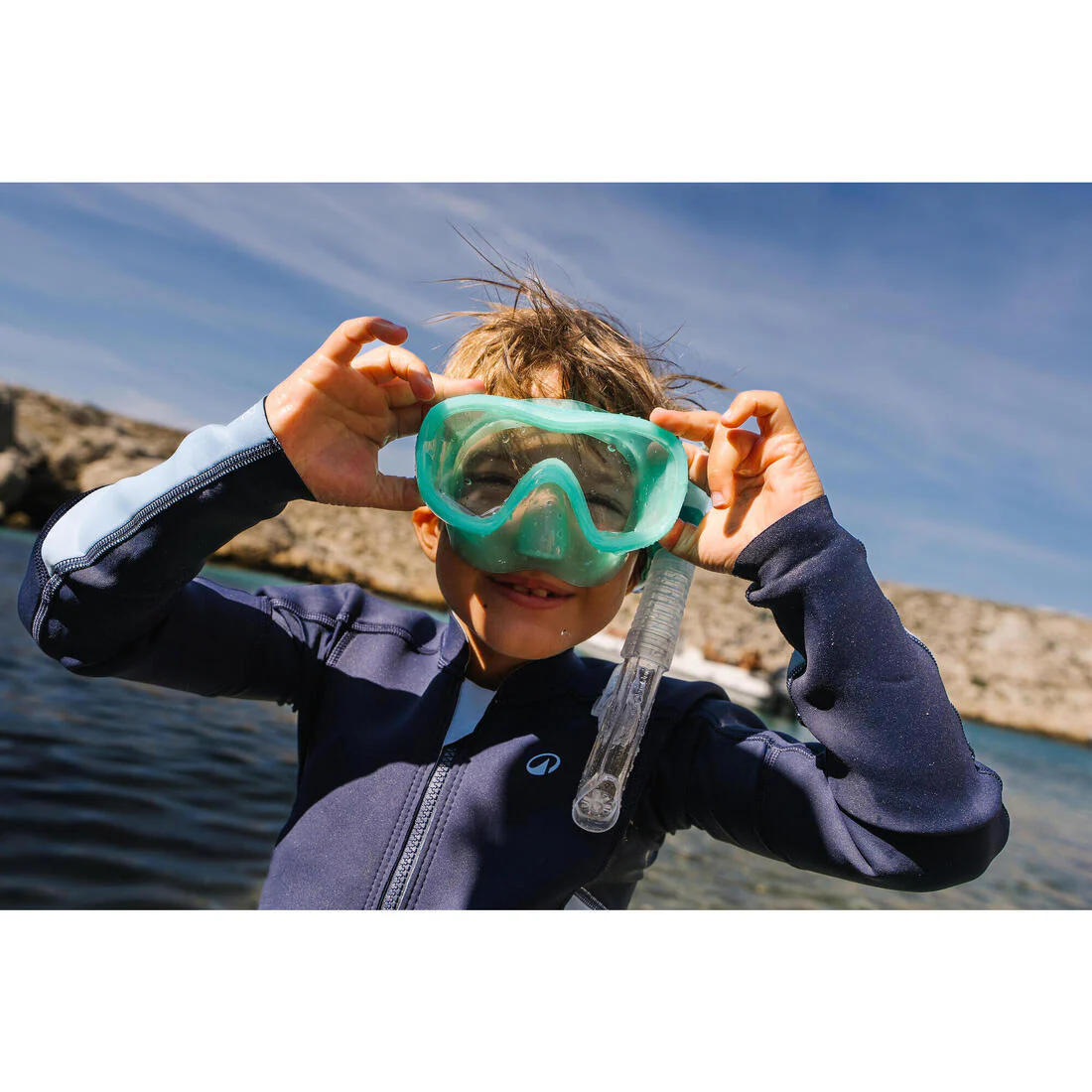 Kit Gafas snorkel Antivaho + Tubo Válvula 100 Niños Verde - Image 14